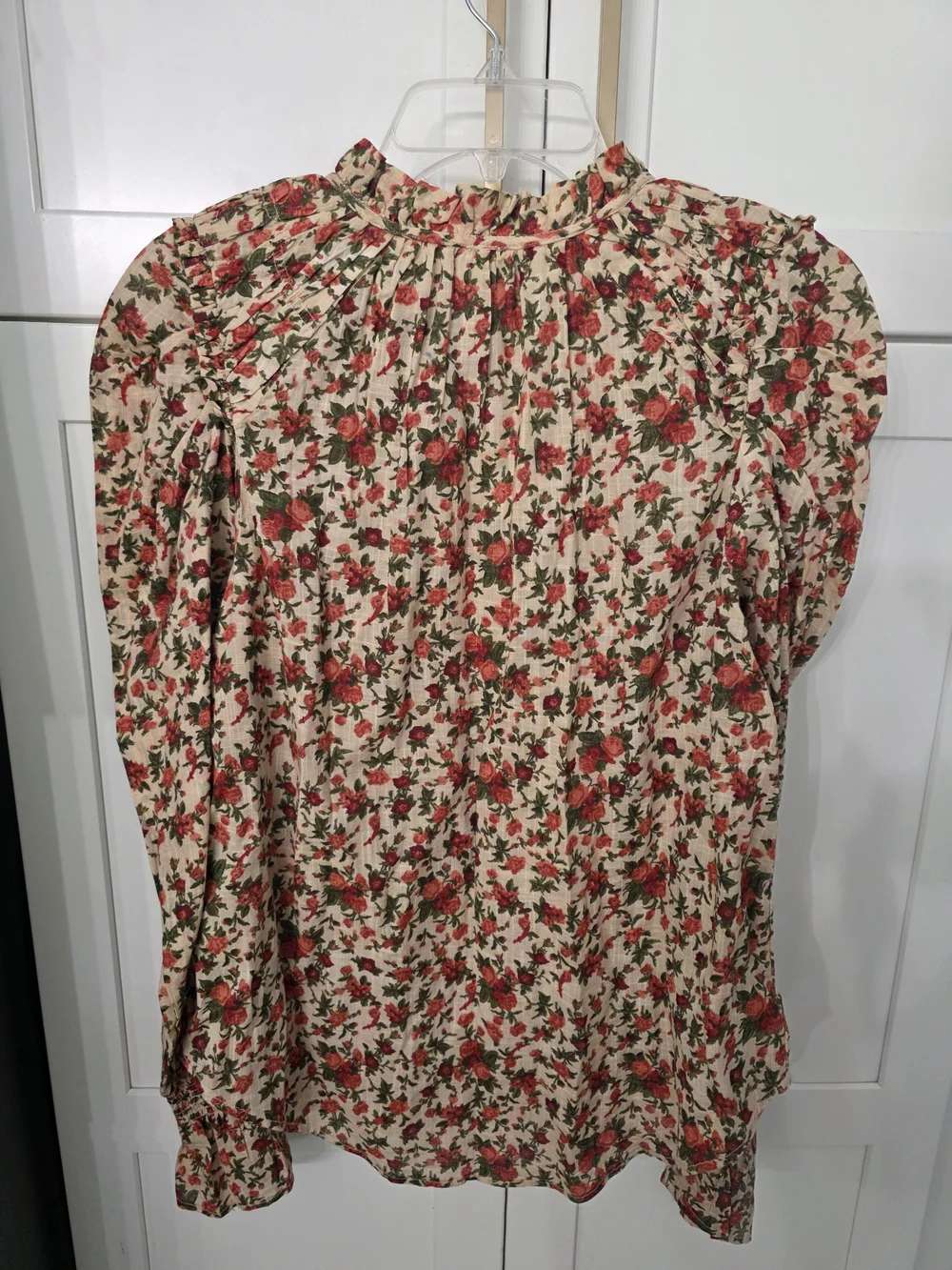 Free People Meant To Be Blouse with Orange Floral Print